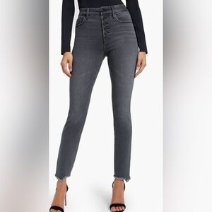 Good American Good Legs Frayed Ankle Cigarette Jeans